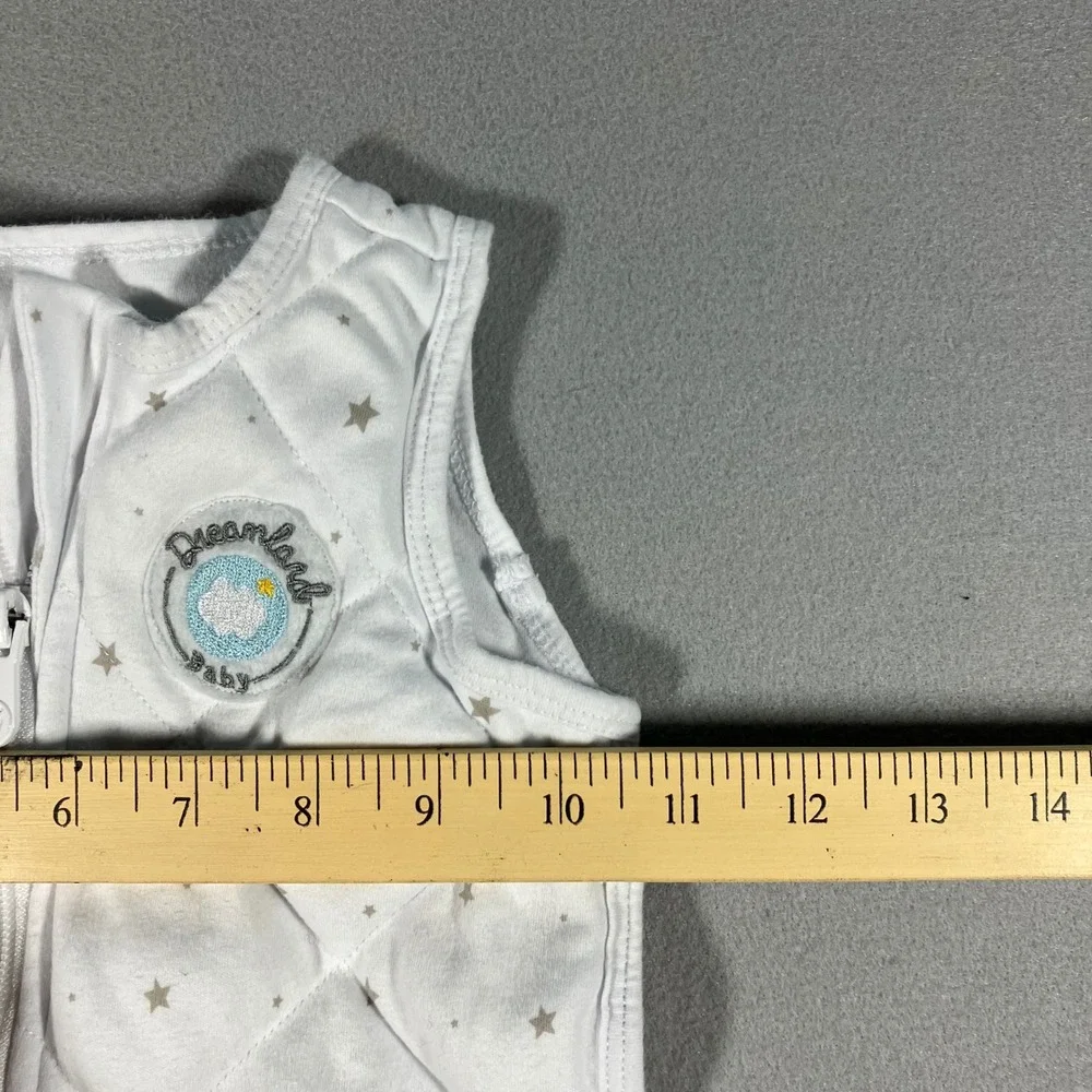 Dreamland Baby Weighted Sleep Sack White Grey Star Print Medium 6-12M